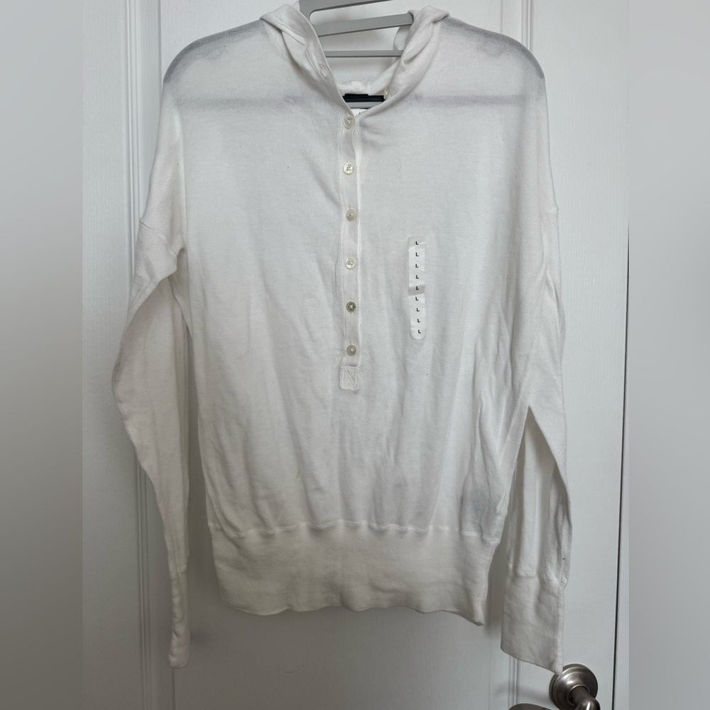 NWT Deadstock Y2K Gap 100% Cotton Hooded Button-Up Long-Sleeve size Large